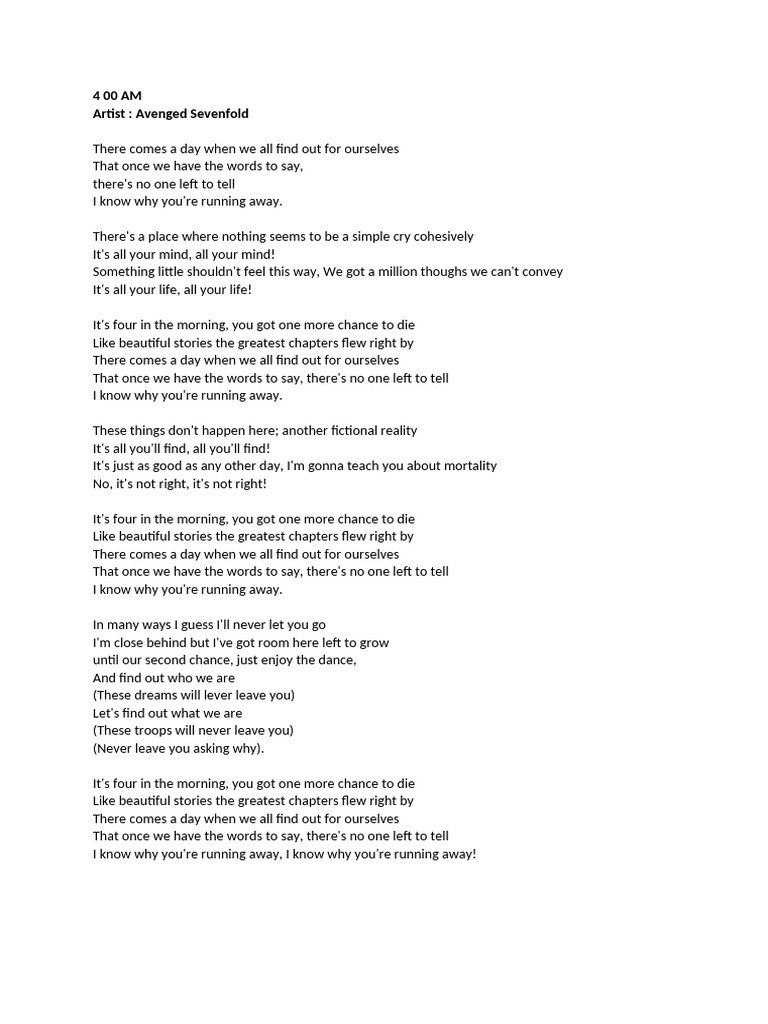 4 00 Am | PDF | Poetry