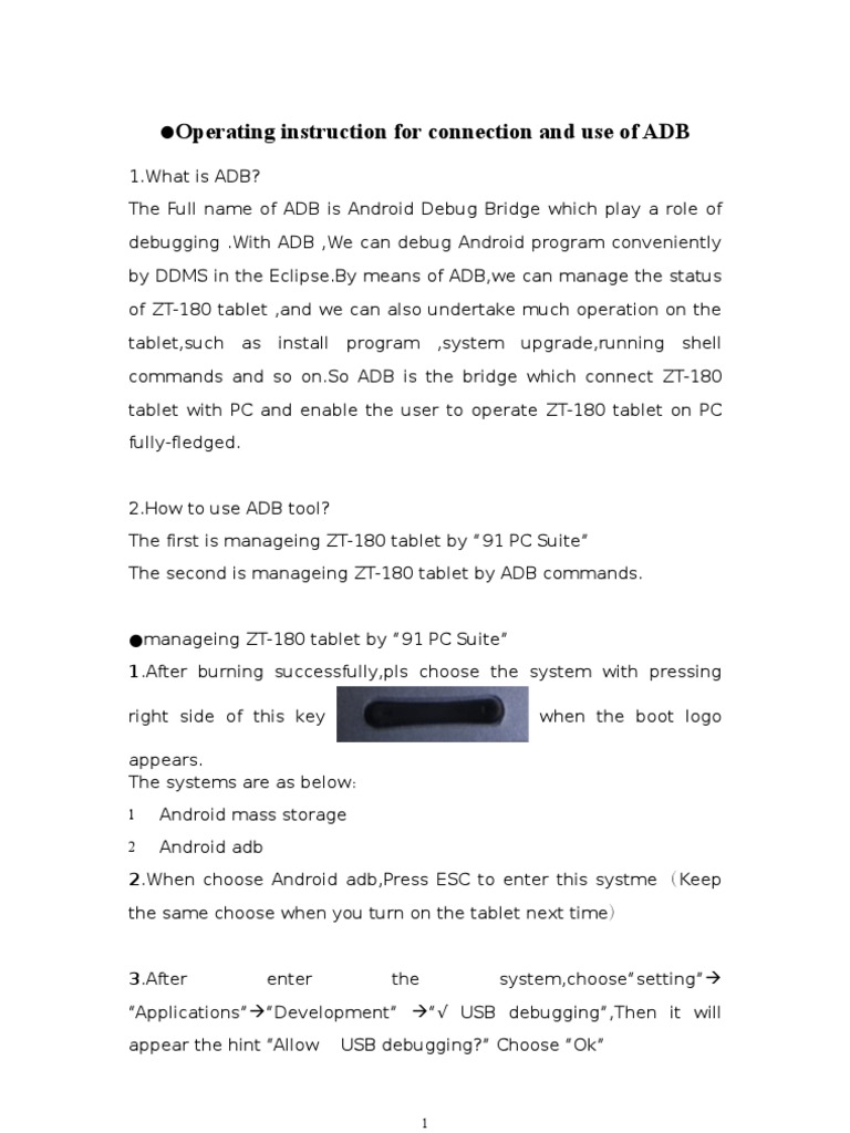 Android Adb Instruction Pdf Tablet Computer Microsoft Windows