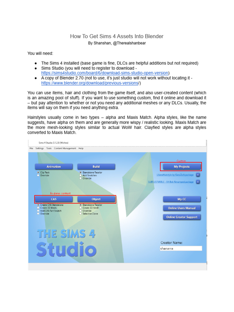 Shanshans Sims 4 Import Guide | PDF | Shader