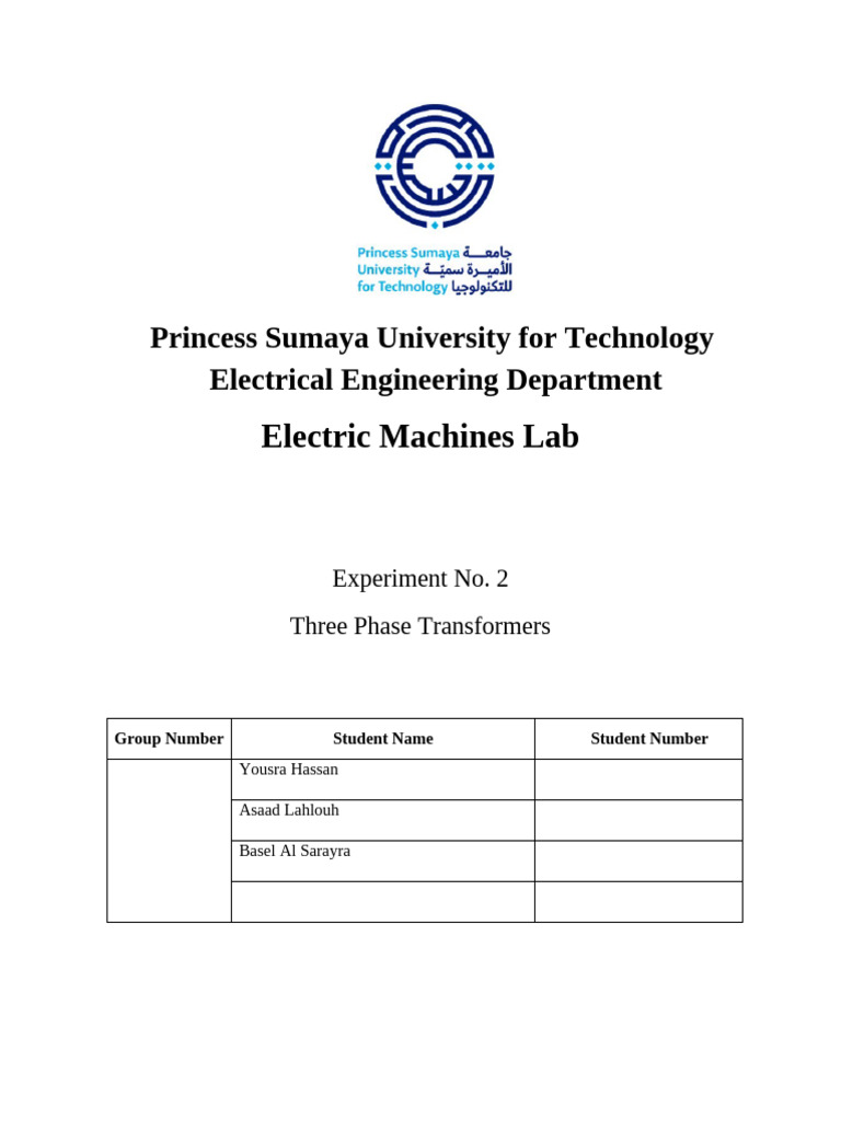 Three-Phase Transformer Lab Guide | PDF | Transformer | Power Engineering