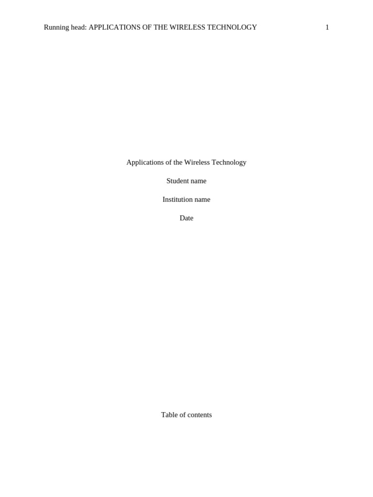 Applications of The Wireless Technology | PDF | Wireless | Wireless Lan