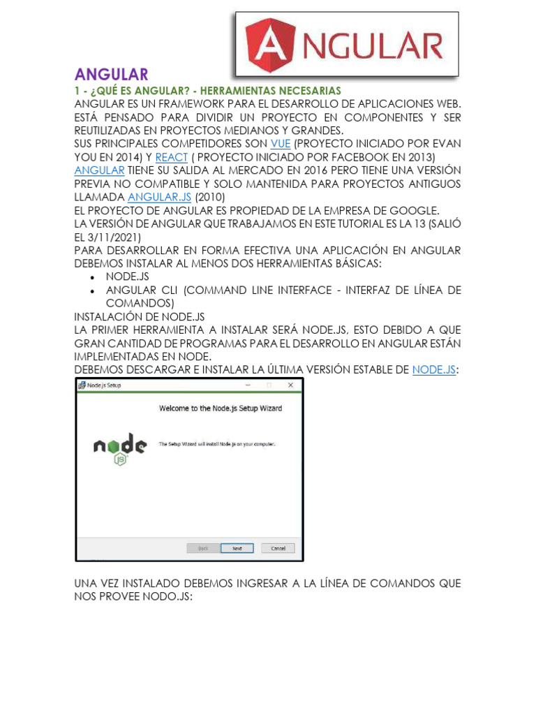 Guía Completa: Angular y Herramientas Necesarias | PDF | Archivo de ...