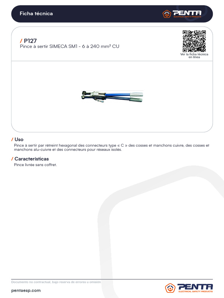 Pince à sertir SIMECA SM1 pour connecteurs | PDF