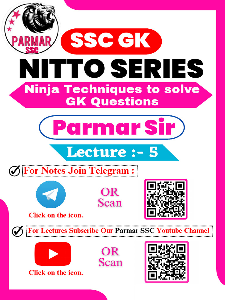 SSC GK Ninja Techniques Lecture 5 | PDF | Games & Activities