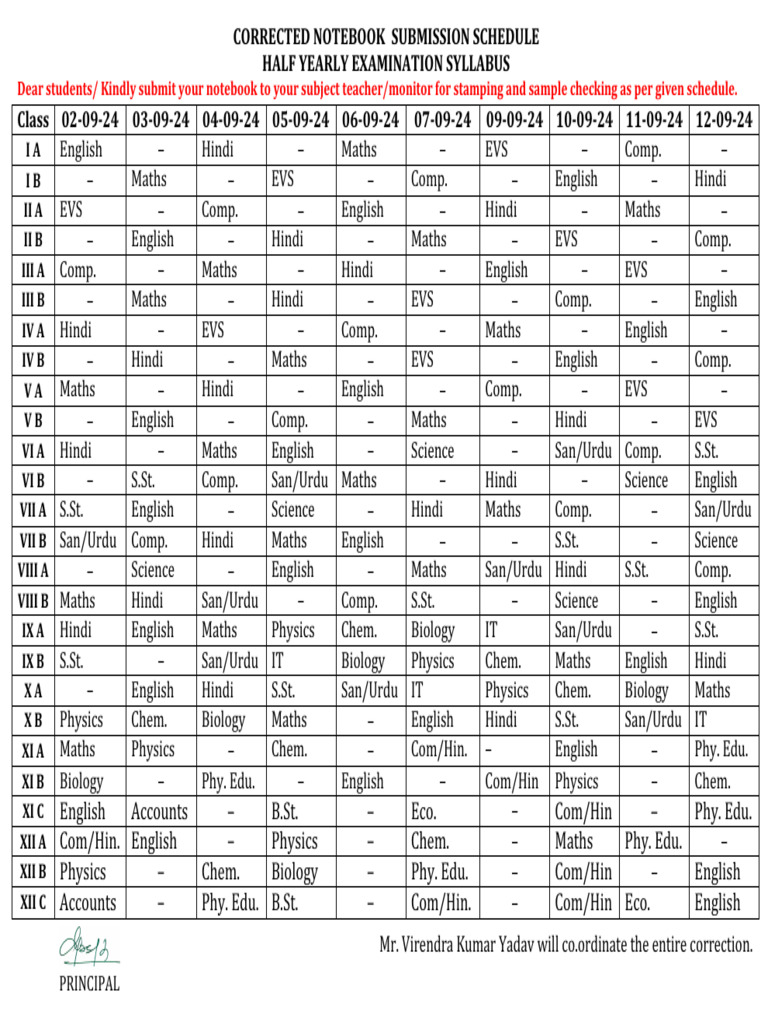 Notebook Submission Schedule | PDF | Languages Of India