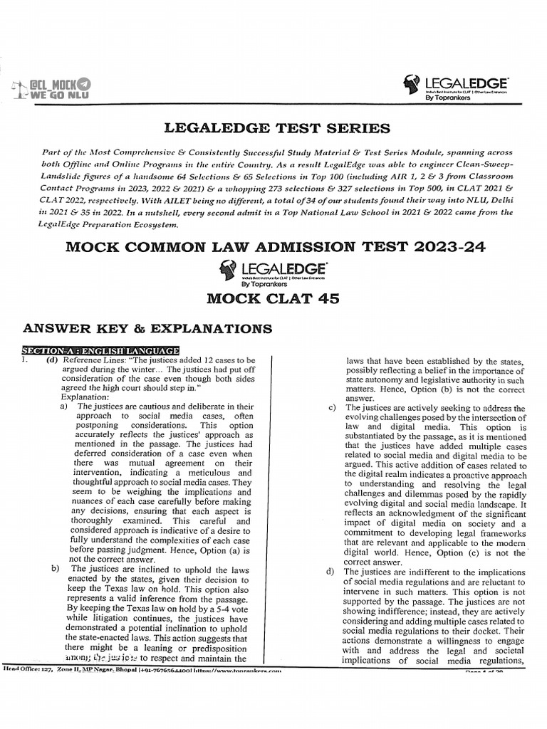 Le 45 Answer Key | PDF