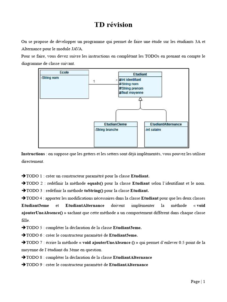 Programmation JAVA : Étude des étudiants 3A et Alternance | PDF ...