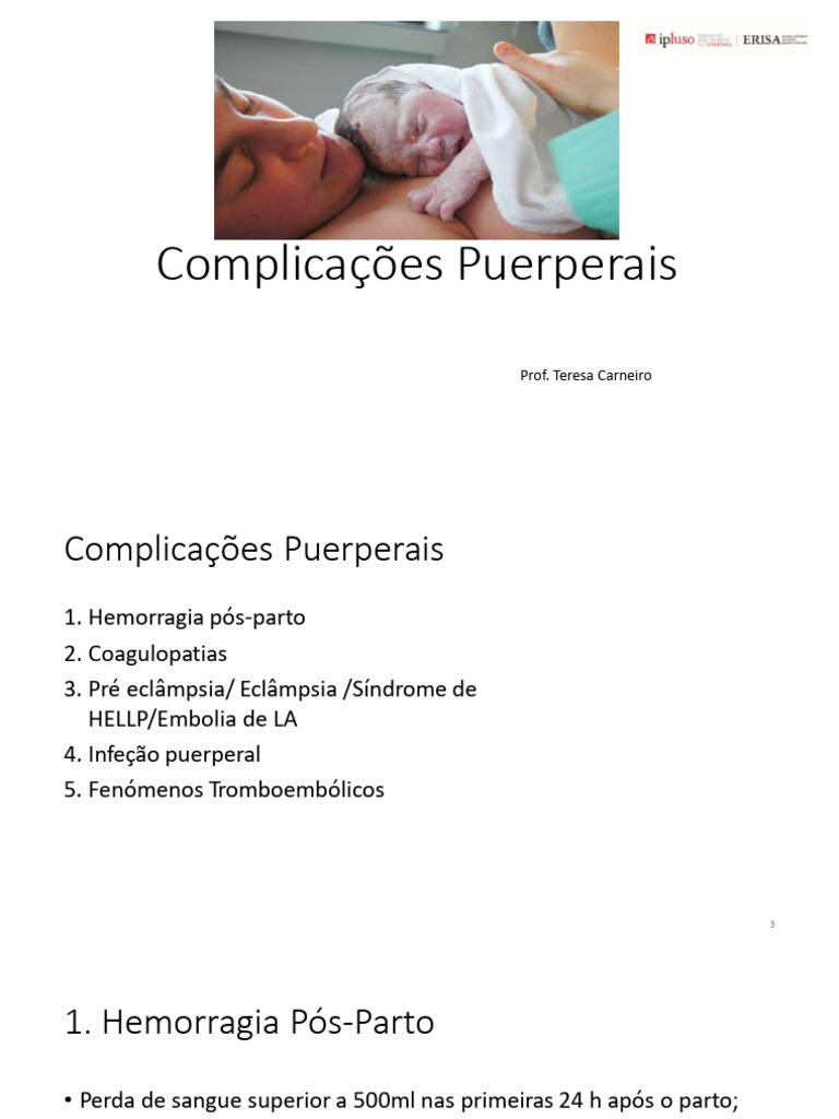 12 - Complicações No Puerpério | PDF | Gravidez | Especialidades médicas