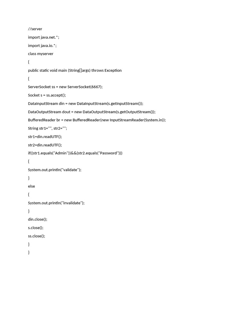 Java Socket Programming Example | PDF