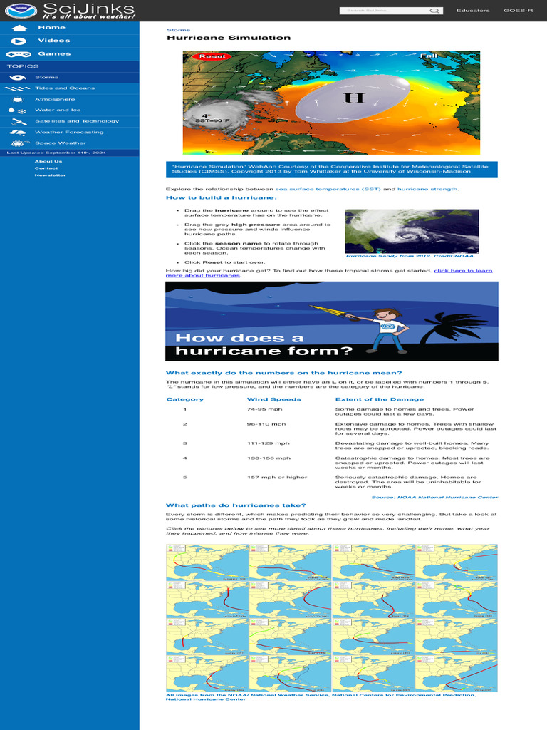 Hurricane Simulation NOAA SciJinks - All About Weather | PDF | Tropical ...