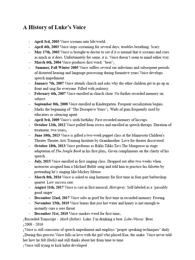 History of voice letter from voice to self pdf language arts