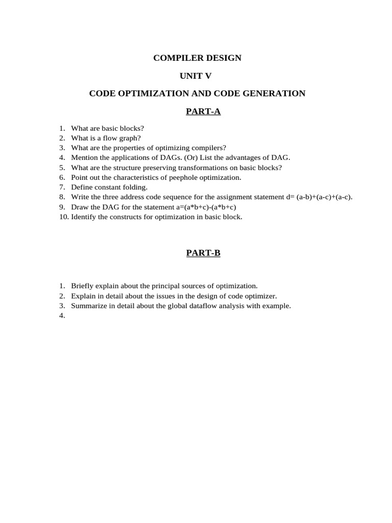 Unit Vcode Optimization and Code Generation | PDF