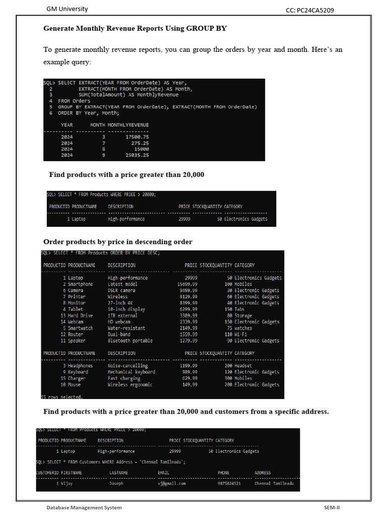 To Generate Monthly Revenue Reports, You Can Group The Orders by Year ...