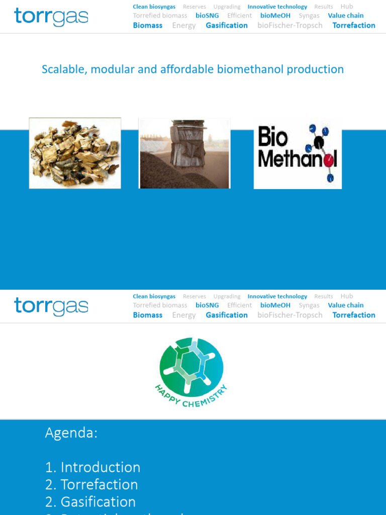 Torrgas Biomethanol Production Overview | PDF | Gasification | Chemical ...