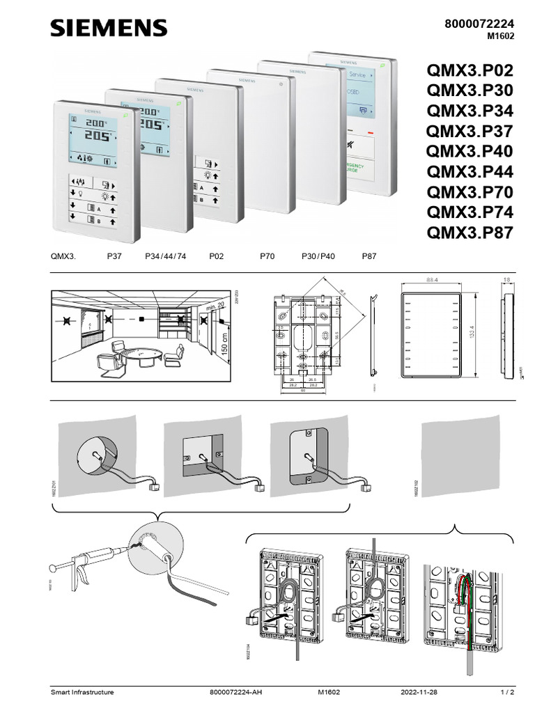 A6V10394787 - Wall-Mounted Sensors and Room Operator Units For K - en ...