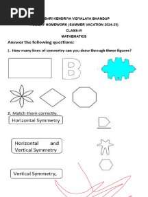 Class 6-Maths-Summer Vacation - Holiday Homework