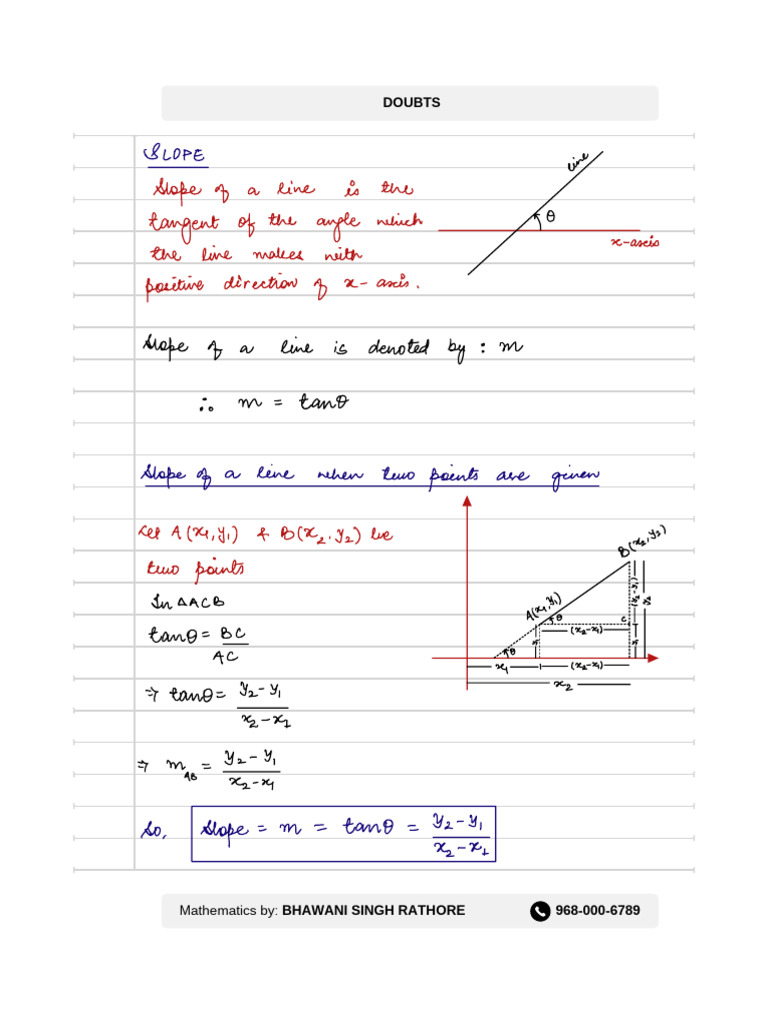 Straight Lines 4 | PDF | Slope | Triangle