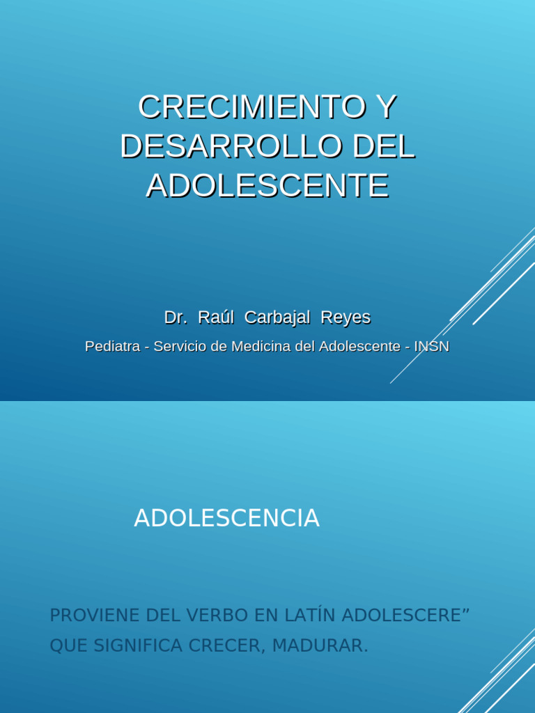 Crecimiento y Desarrollo del Adolescente | PDF | Adolescencia | Pubertad