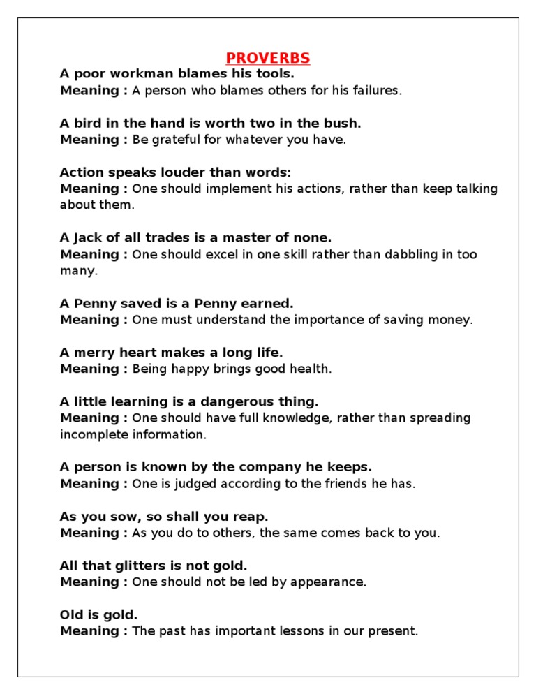 Proverbs | PDF