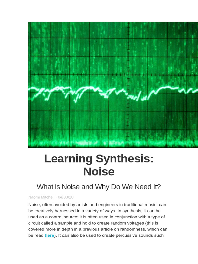 Understanding Noise in Sound Synthesis | PDF | Electronic Oscillator ...