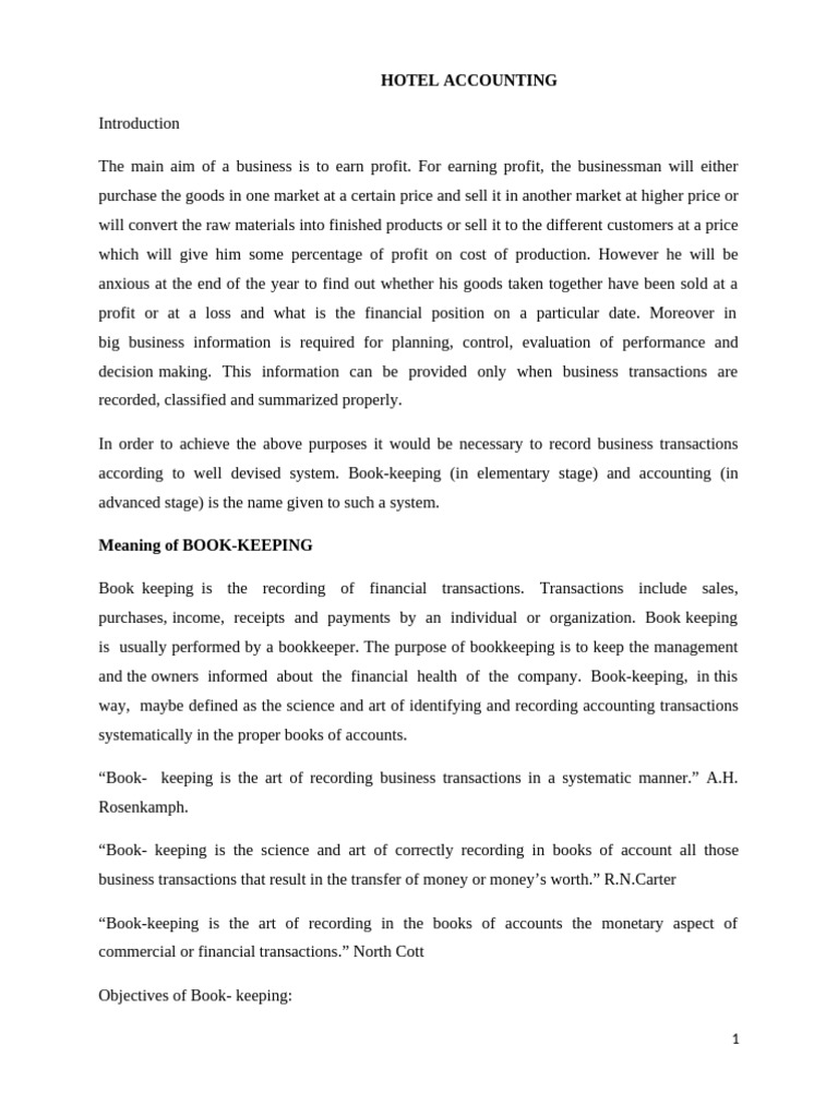 Introduction to Hotel Accounting | PDF | Debits And Credits | Equity ...