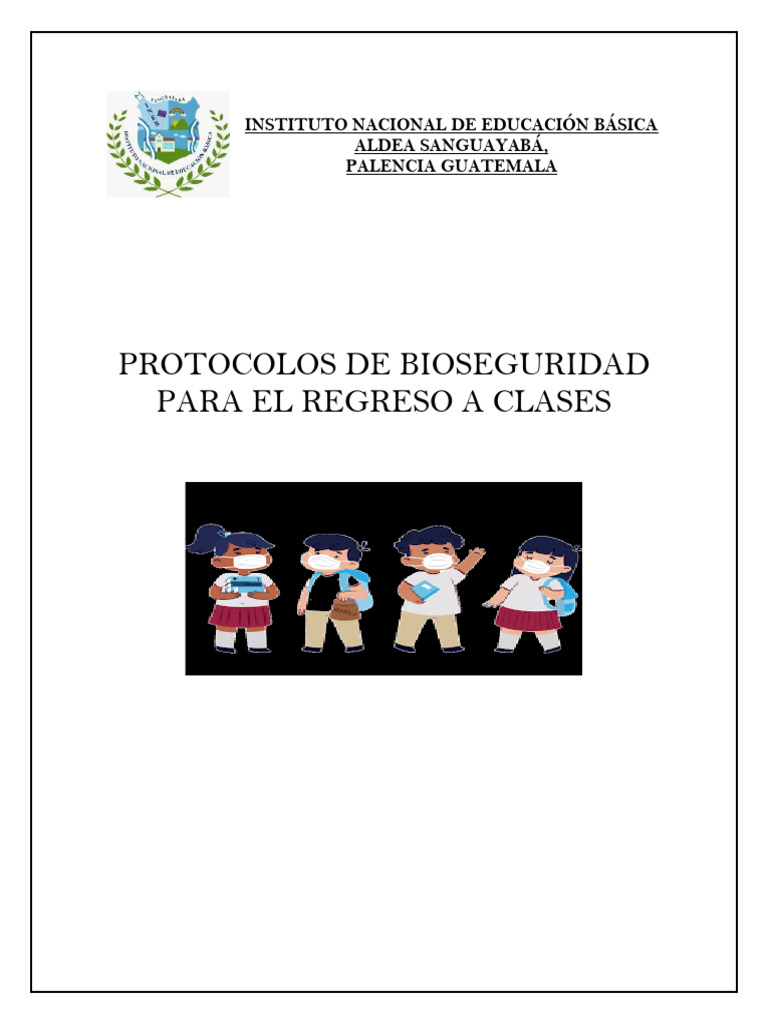 Plan De Protocolos De Regreso A Clases Ineb 2022 1 Pdf Riesgo