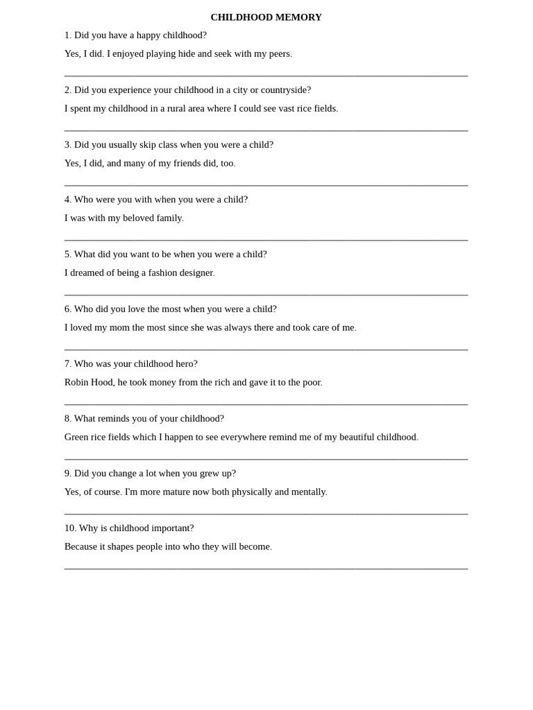 17 Childhood - Favorite Subject PDF