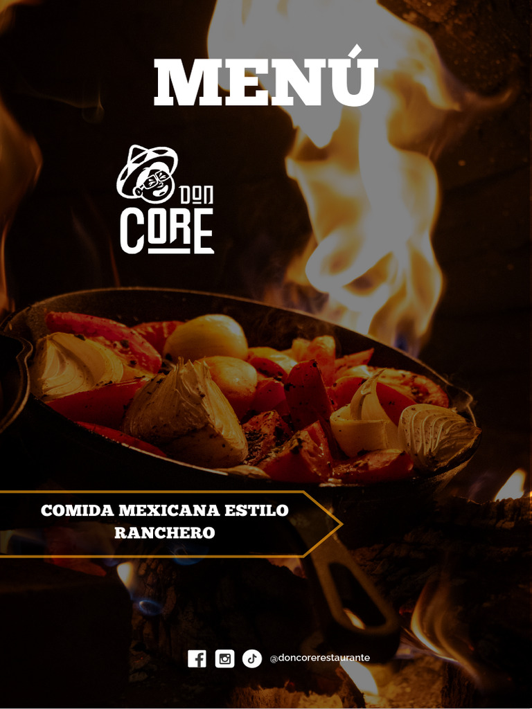 Menú del Restaurante Don Core Tlalnepantla | PDF | Alimentos | Cocina