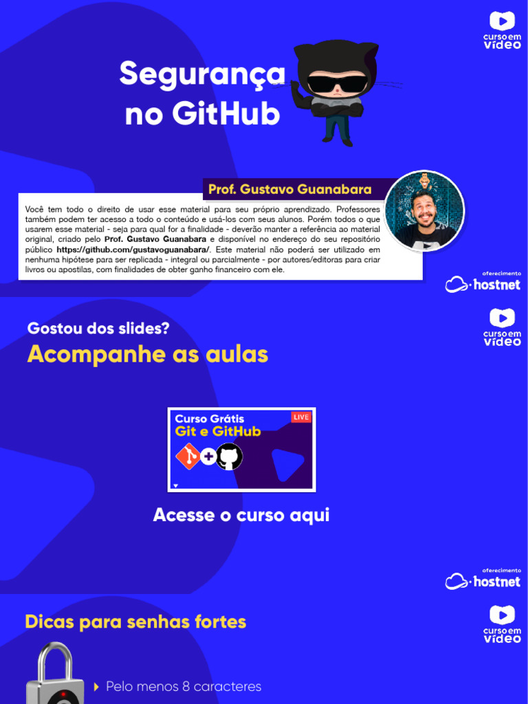 Segurança no GitHub por Gustavo Guanabara | PDF | Computadores