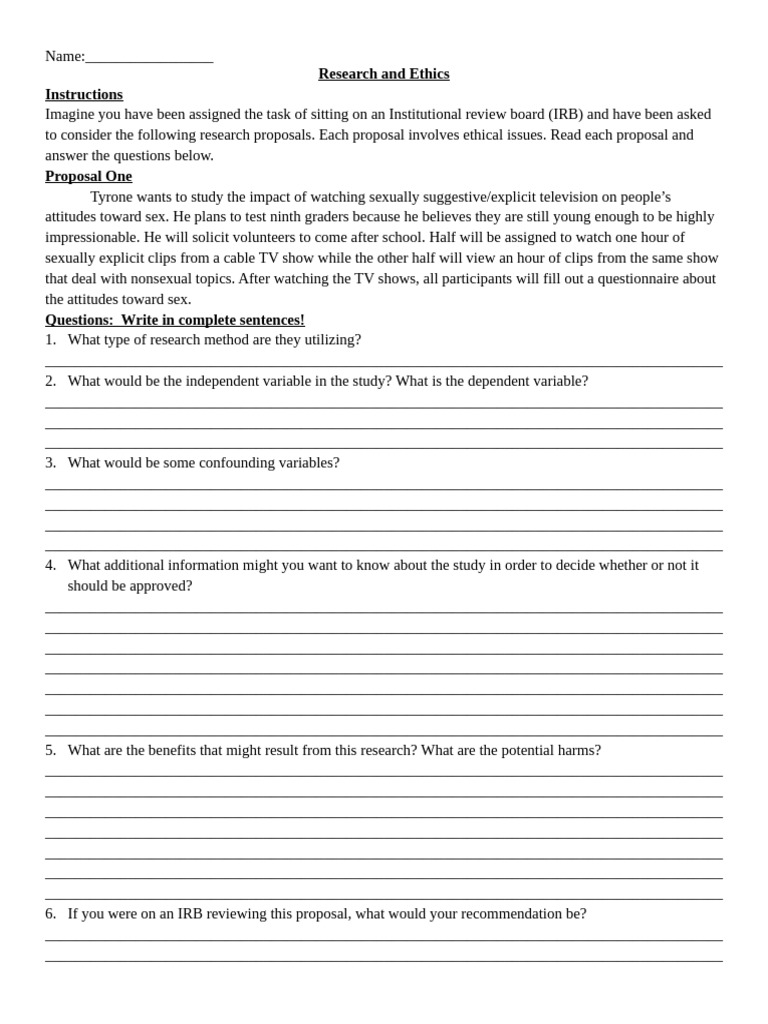 Ethical Review of Research Proposals | PDF | Institutional Review Board ...