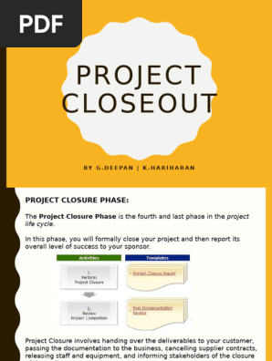 project closeout report preparation 