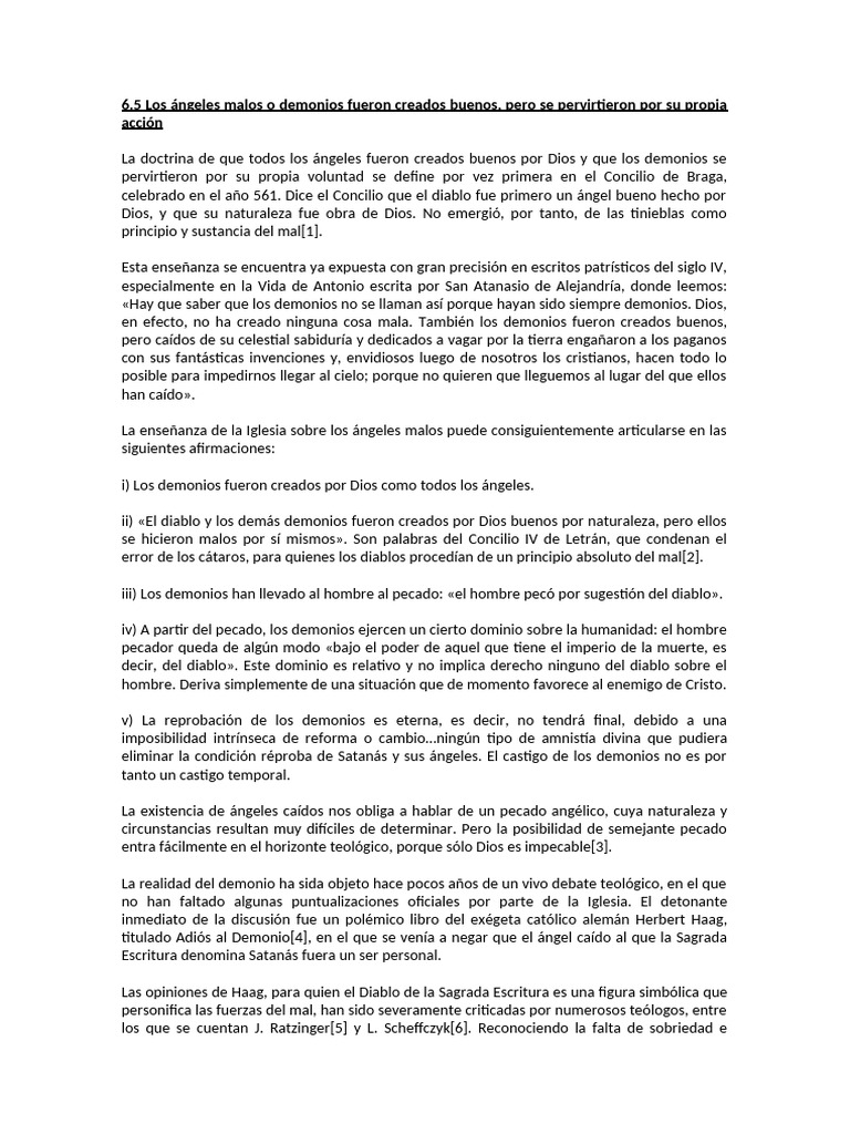 Origen y Naturaleza de los Demonios | PDF | Demonios | Diablo