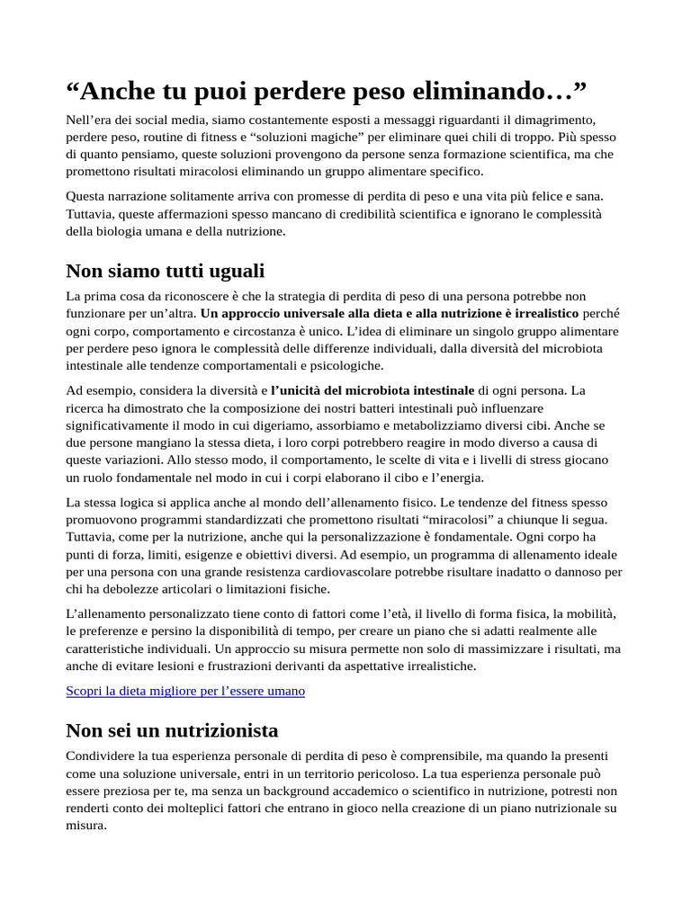 Perdere Peso | PDF