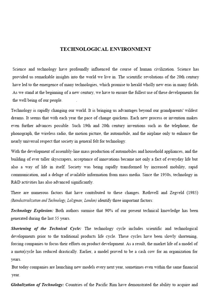 Technological Environment | PDF | Procedural Knowledge | Automation