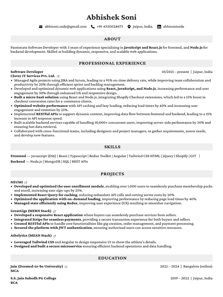 Abhishek Soni Full Stack | PDF | Java Script | Computer Science