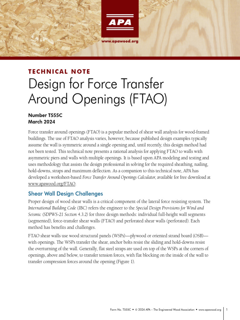 FTAO Design for Shear Walls | PDF | Framing (Construction) | Bending
