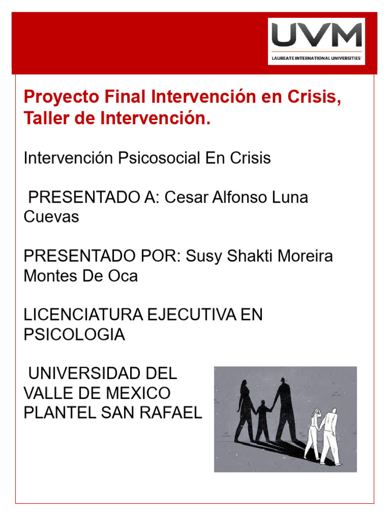 Proyecto Final Intervención en Crisis, Taller de Intervención. | PDF ...