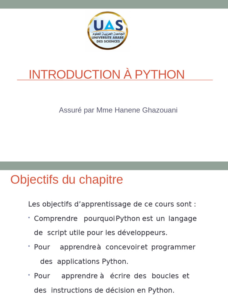 Introduction au langage Python | PDF | Structure de contrôle ...