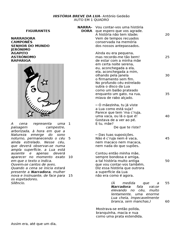 A História da Lua em Cena | PDF | Lua | Céu