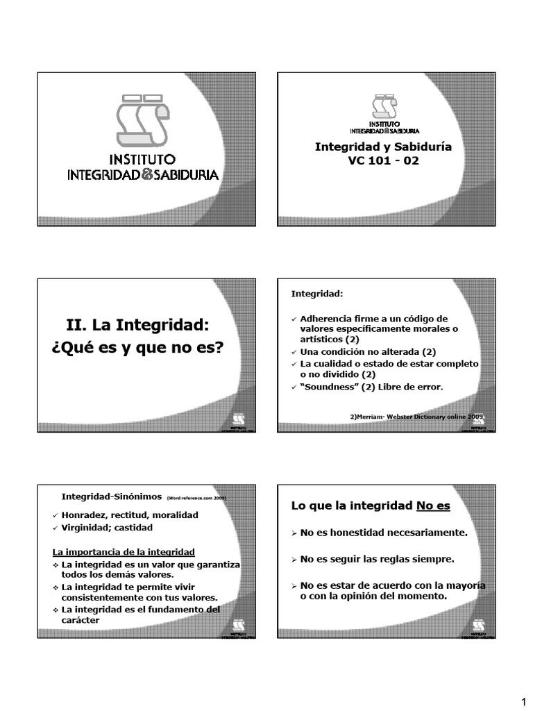 Definición y Requisitos de Integridad | PDF | Moralidad | Creencia ...