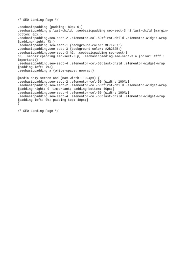 SEO Landing Page Template CSS PDF