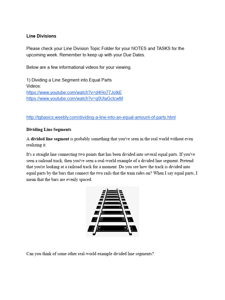 Dividing Line Segments Guide | PDF