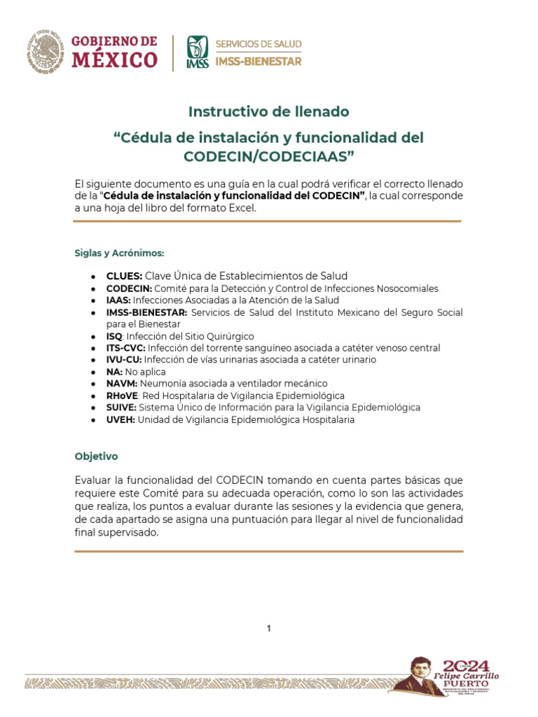 Guía de llenado para CODECIN | PDF | Hospital | Infección adquirida en ...