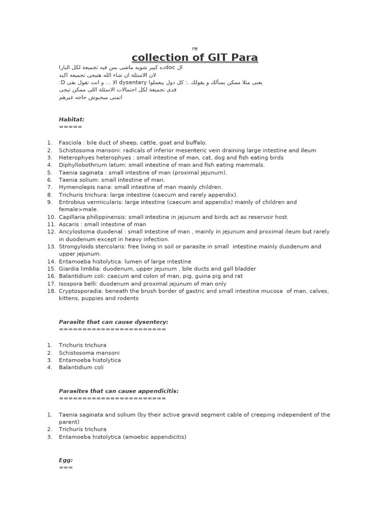 Collection of GIffT para | PDF | Small Intestine | Gastrointestinal Tract