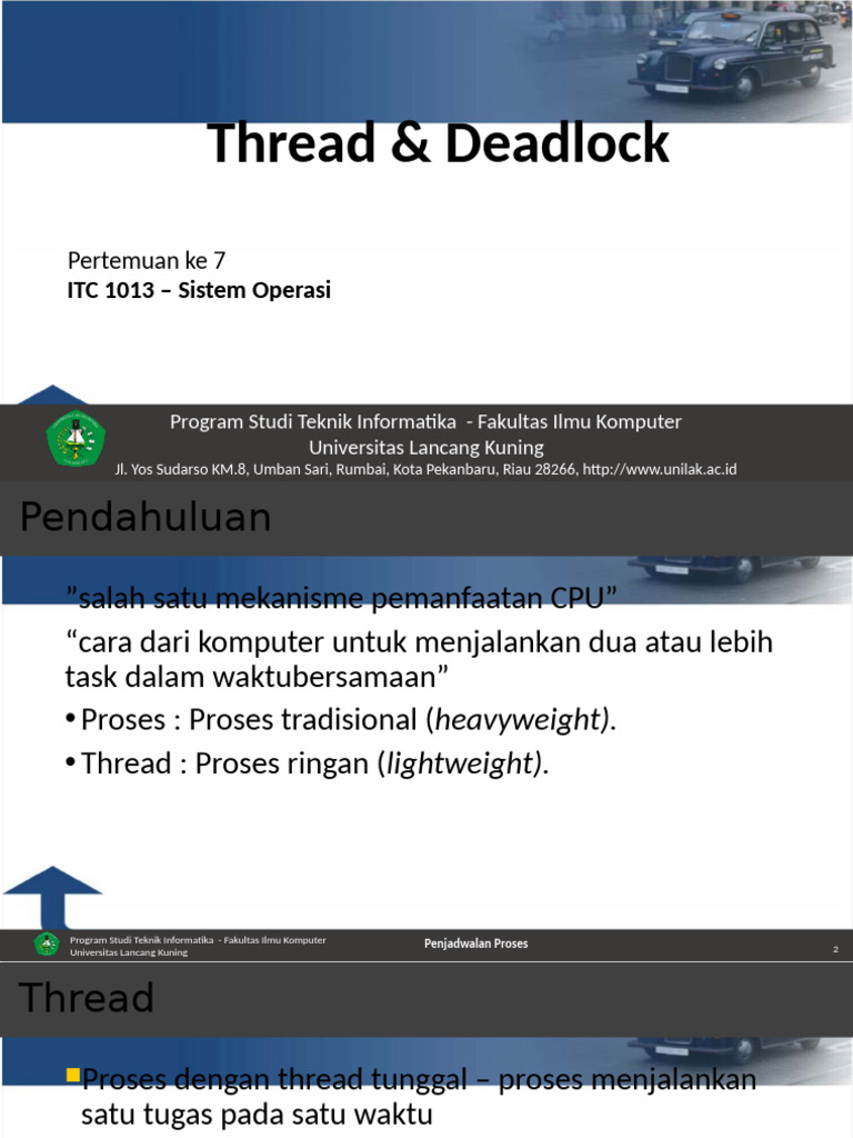Pertemuan 7 Thread & Deadlock | PDF | Seni