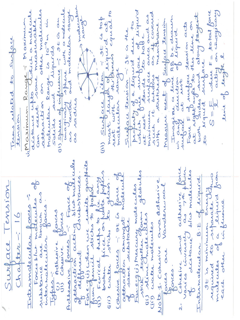 CH 16 Surface Tension | PDF