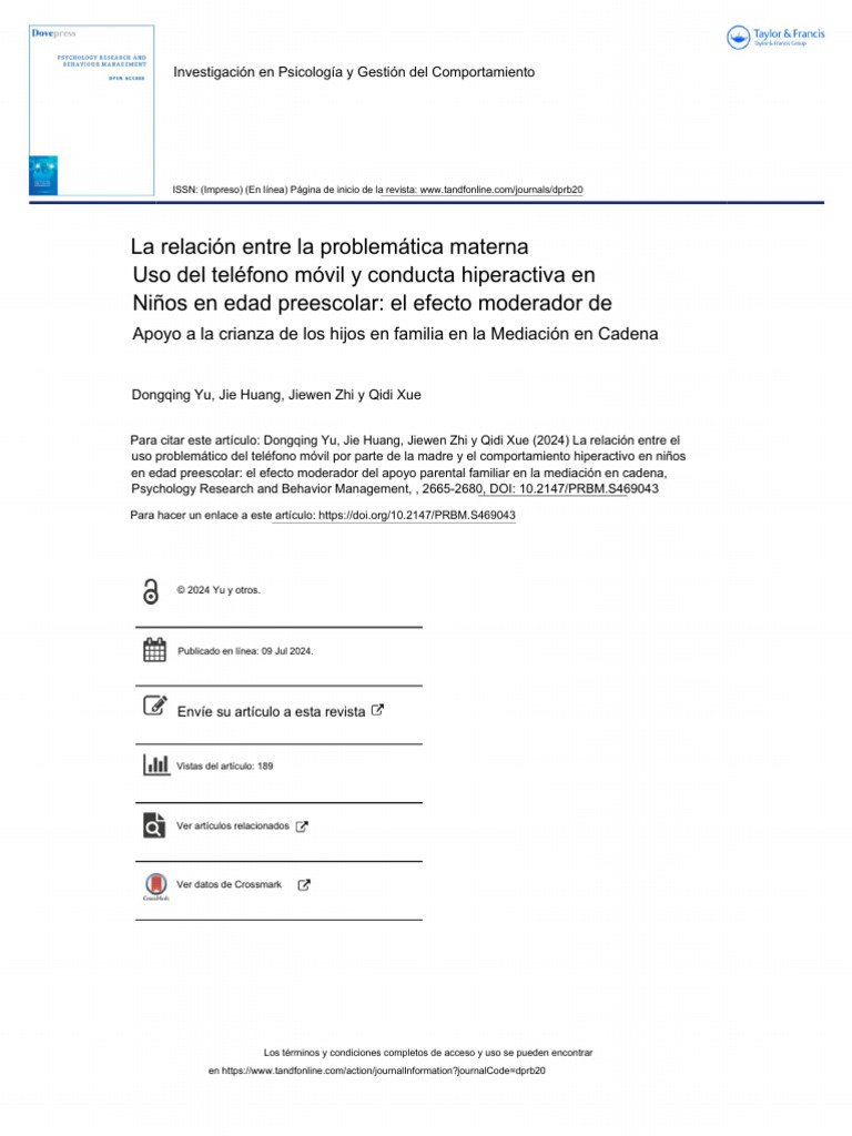 The Relationship Between Maternal Problematic Mobile Phone Use and ...