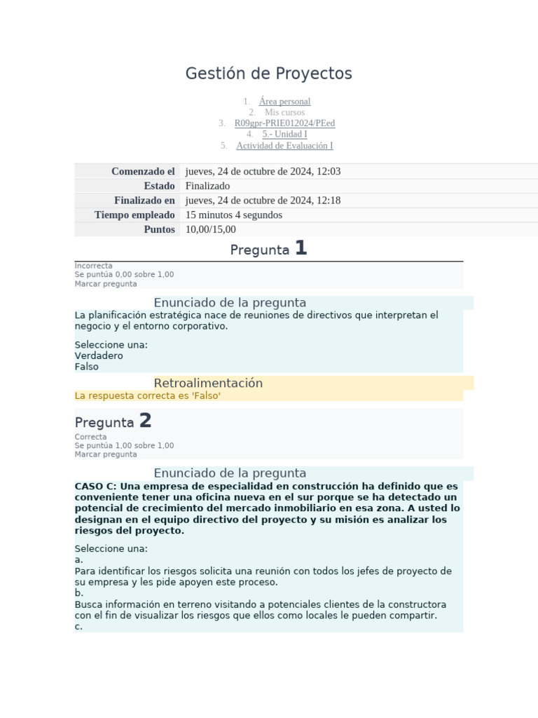 Estrategias en Gestión de Proyectos | PDF | Calidad (comercial ...