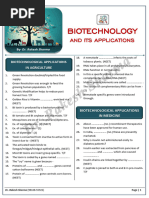 NEET PYQ: Biotechnology Applications | PDF | Recombinant Dna | Genetic ...
