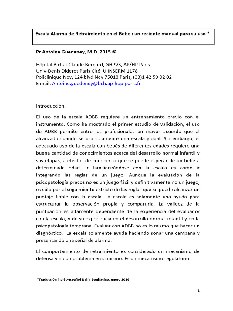 Uso de la Escala ADBB en Bebés | PDF | Espectro autista | Comportamiento